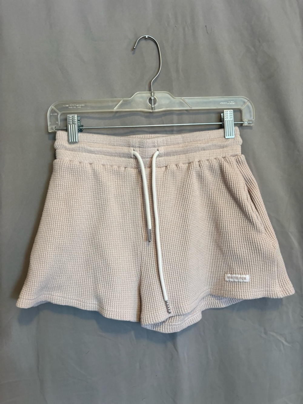 White Fox Boutique Beige Waffle Knit Athletic Shorts